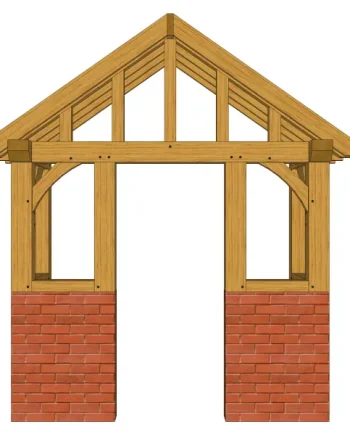 Oak Porch 10376 – Enclosed Brick Based Porch – Supplied As Kit