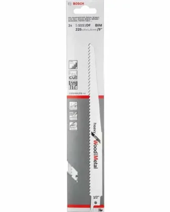 Bosch S1111DF Heavy for Wood and Metal Reciprocating Saw Blade, Pack Of 5
