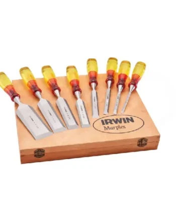 IRWIN Marples M373 Splitproof Bevel Edge Wood 8 Piece Chisels set in Wooden Box