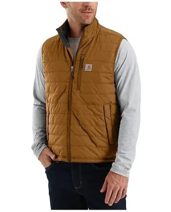 Carhartt OV2286 Rain Defender Relaxed Fit Insulated Gilet, Brown Small