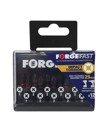 FORGEFIX ForgeFast Pozidriv Compatible Impact Bit Set, 12 Piece
