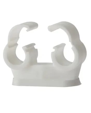 Pipe Clip Double Cliplock 15mm Box 50