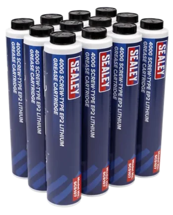 400g Screw-Type EP2 Lithium Grease Cartridge – Pack of 12 (SCS108)